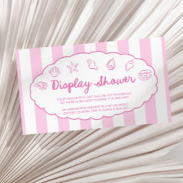 Tarjeta De Recepción Pink Whimsical Seashell Baby Shower Display Shower