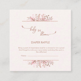 Tarjeta De Recepción Pink Wildflower Border Baby in Bloom Diaper Raffle