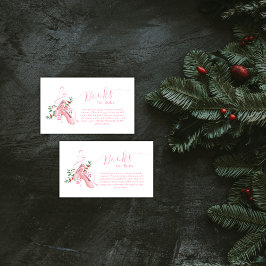 Tarjeta De Recepción Pink Winter Ballerina Tutu Books For Baby Shower