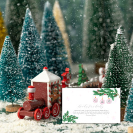 Tarjeta De Recepción Pink Winter Clothes Ornaments Books Baby Shower 