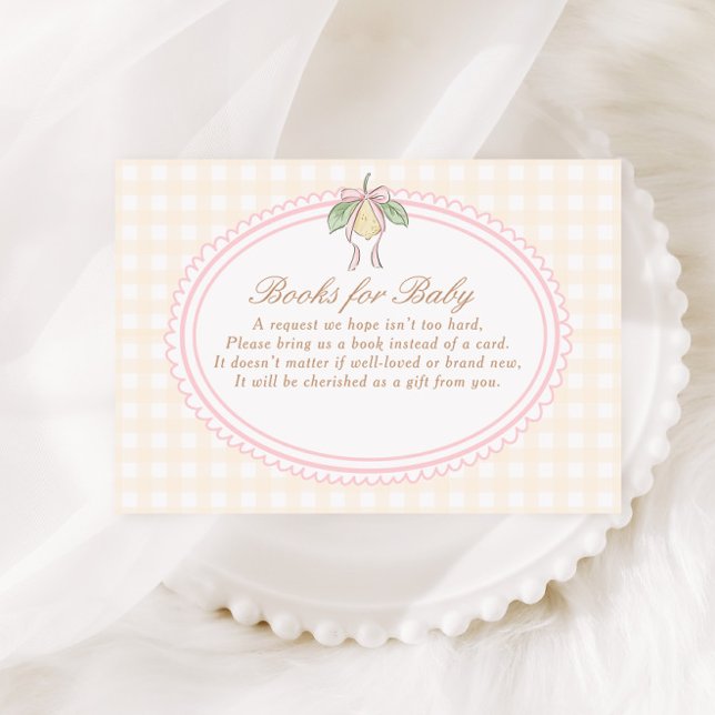 Tarjeta De Recepción Pink & Yellow Lemon Bow Books for Baby (Subido por el creador)