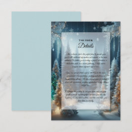 Tarjeta De Recepción Pinos Helados en Resplandor Invernal de Boda
