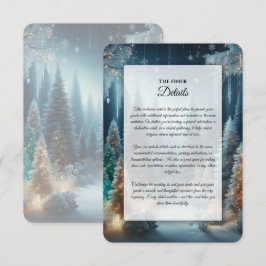 Tarjeta De Recepción Pinos Helados en Resplandor Invernal de Boda