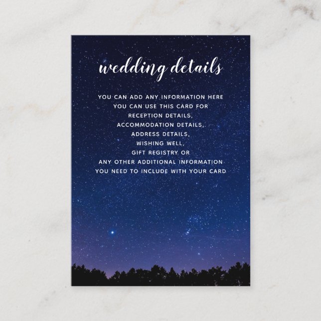 Tarjeta De Recepción pinos nevan boda de invierno (Anverso)