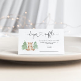 Tarjeta De Recepción Pinos, pequeño boleto de rifa de pañal de oso