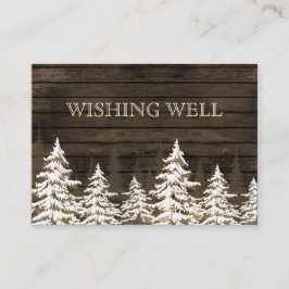 Tarjeta De Recepción Pinos Rústicos de Barnwood, invierno con buenos de
