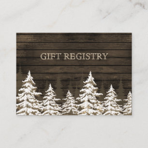 Tarjeta De Recepción Pinos Rústicos de Barnwood, registro de regalos de