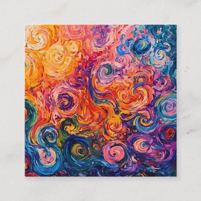 Tarjeta De Recepción Pintado de aceite de Swichedelic Swirls (Anverso)