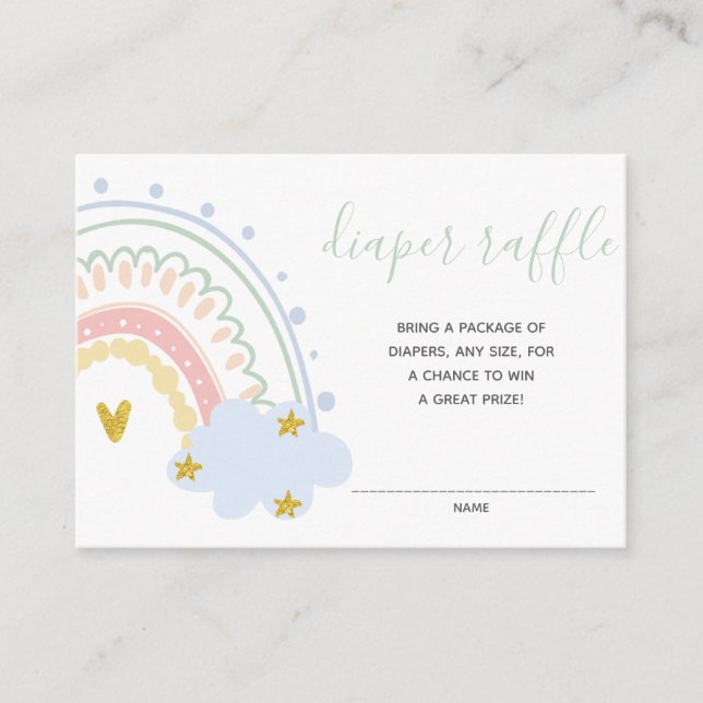 Tarjeta De Recepción Pintar el pañal de arcoiris Pastel (Anverso)