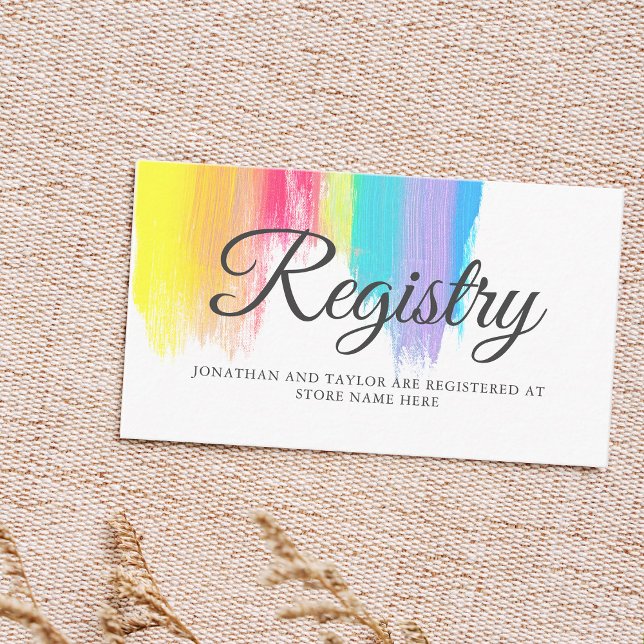 Tarjeta De Recepción Pintura arcoiris de moda desencadena registro de B (Subido por el creador)
