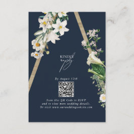 Tarjeta De Recepción Pirámide de madera bohemia Boda azul de las flores