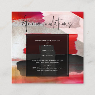 Tarjeta De Recepción PixDezines Acuarela Moderna Rojo Negro