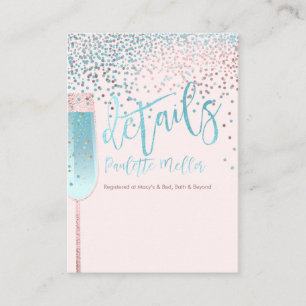 Tarjeta De Recepción PixDezines Bruch & Blue Bubbble/Details Card