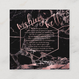 Tarjeta De Recepción PixDezines Deseando oro Bueno/Mármol/Negro+Rosa