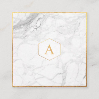 Tarjeta De Recepción PixDezines MONOGRAM DESEANDO BIEN/MÁRMOL+ORO