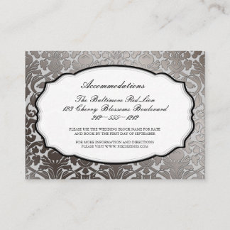 Tarjeta De Recepción PixDezines platinum flora damasco/alojamiento