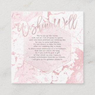 Tarjeta De Recepción PixDezines Pozo de los Deseos/Mármol /Rosa