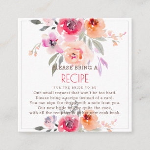 Tarjeta De Recepción PixDezines Watercolor Peonies Receta Enclo