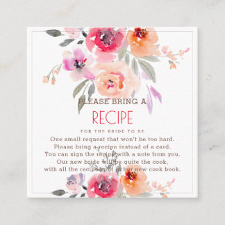 Tarjeta De Recepción PixDezines Watercolor Peonies Receta Enclo
