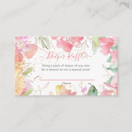 Tarjeta De Recepción PixDezines Watercolor Sweetpeas, Diaper Raffle
