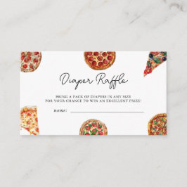 Tarjeta De Recepción Pizza Baby Shower Diaper Raffle