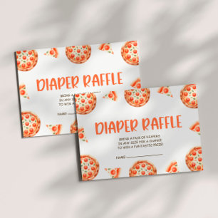 Tarjeta De Recepción Pizza Baby Shower Diaper Raffle