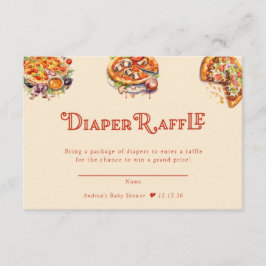Tarjeta De Recepción Pizza | Baraja | Diaper Raffle Baby Shower