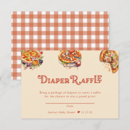 Tarjeta De Recepción Pizza | Baraja | Diaper Raffle Baby Shower