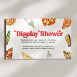 Tarjeta De Recepción Pizza prepara pañales para la ducha de pantalla de