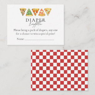 Tarjeta De Recepción Pizza y Brews Co Ed Baby Shower Diaper Raffle