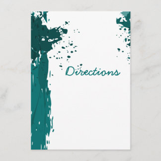 Tarjeta De Recepción Placa de pintura verde verde azulada - Direcciones