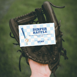 Tarjeta De Recepción Plaid Slugger Baseball Diaper Raffle Baby Shower 
