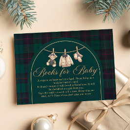 Tarjeta De Recepción Plaid Teddy Bear Baby Shower bookbook for baby