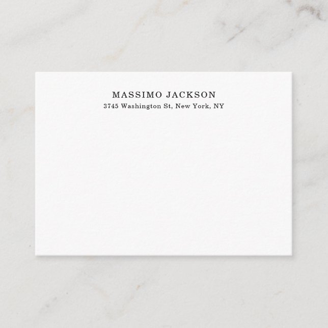 Tarjeta De Recepción Plain Elegant Classical Black White Minimalist (Anverso)