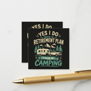 Tarjeta De Recepción Plan de jubilación de camping