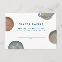 Tarjeta De Recepción Planetas pintadas Diaper Raffle Baby Shower Insert