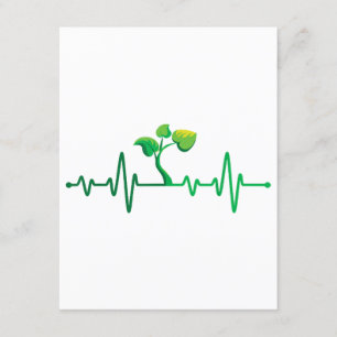Tarjeta De Recepción Plant Heartbeat - Planta Botánica de Jardinería Bo