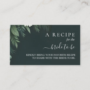 Tarjeta De Recepción Planta de jardines naturales Ducha verde oscuro de