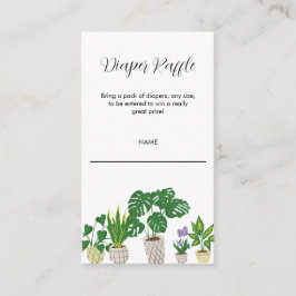 Tarjeta De Recepción Planta Pott Baby Shower Diaper Raffle Ticket