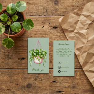 Tarjeta De Recepción Plantas colgantes de acuarela Gracias