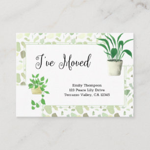 Tarjeta De Recepción Plantas de interior y Terrazzo Verde Me He Mudado
