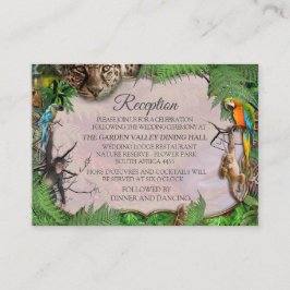 Tarjeta De Recepción Plantas y animales de la selva silvestre