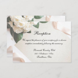 Tarjeta de Recepción Plantilla de Boda Blanca Pers