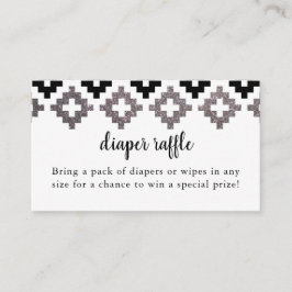 Tarjeta De Recepción Plata y negro Boho Baby Shower Diaper Raffle