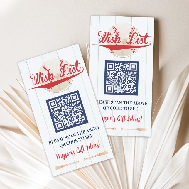 Tarjeta De Recepción Play Ball Baseball Birthday Wish List Card (Subido por el creador)