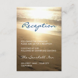 Tarjeta de recepción - Playa al Atardecer