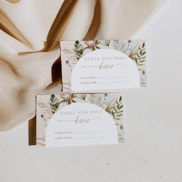 Tarjeta De Recepción Playa bohemia adivina cuántos besos de juego de no