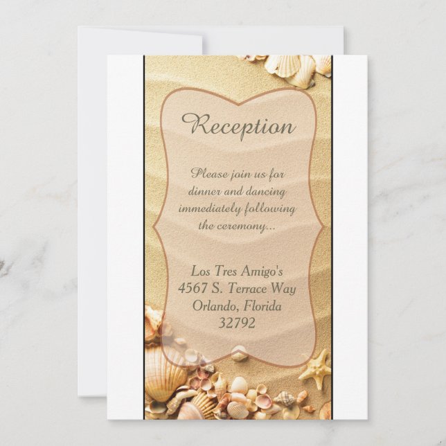 Tarjeta de Recepción Playa de Conchas de Arena par (Anverso)