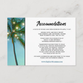 Tarjeta De Recepción Playa Tropical Ilumina Alojamiento Ombre Boda