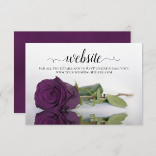 Tarjeta De Recepción Plum Purple Rosa Elegant Wedding Website